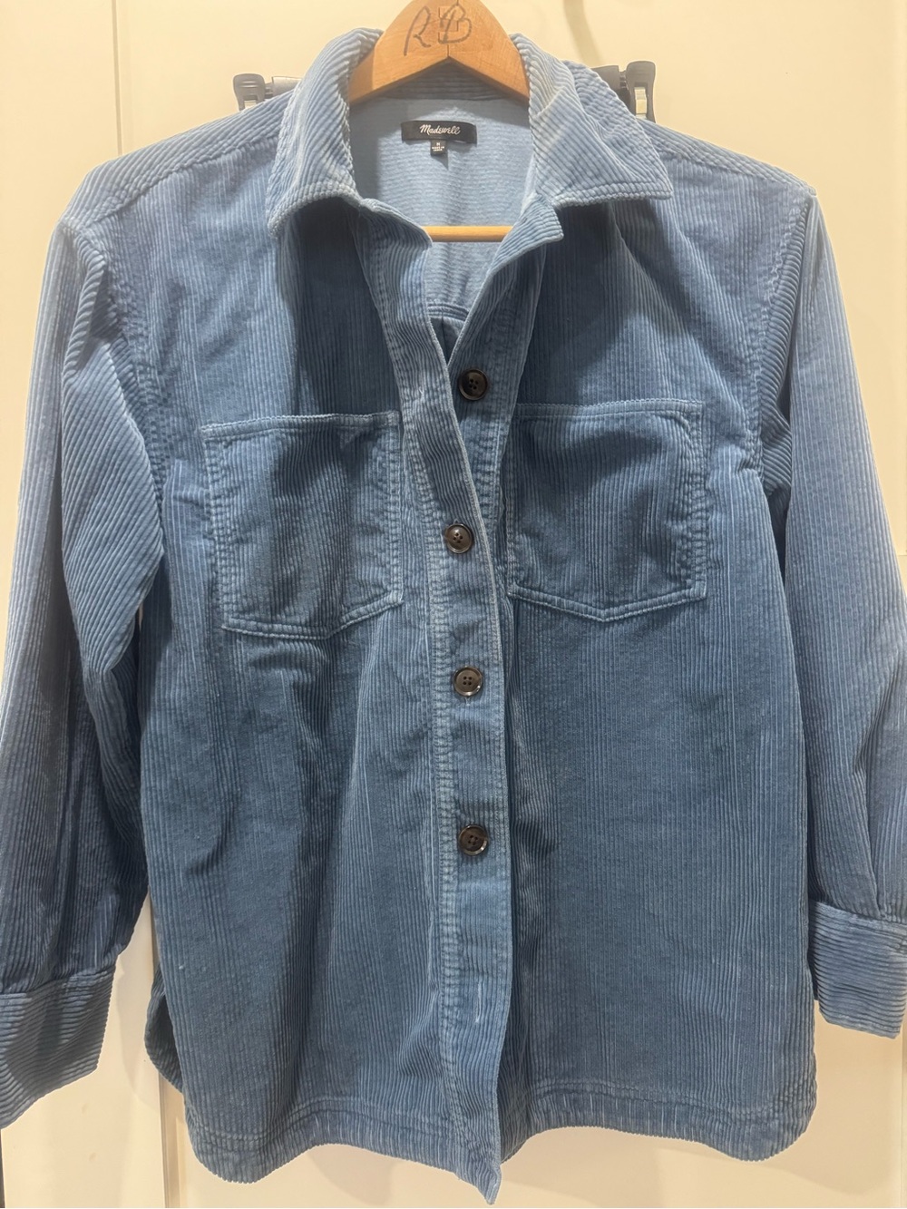 Madewell Corduroy Button-Up Shirt Jacket - Blue Size M
